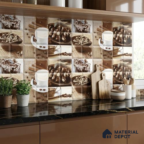 Multi Colour Highlighter Wall Tile TL 07530 D Lustra APG 108 2 ft x 1 ft Ceramic Glossy Finish - 9 mm |  | Suitable for Living Room, Bedroom, Bathroom