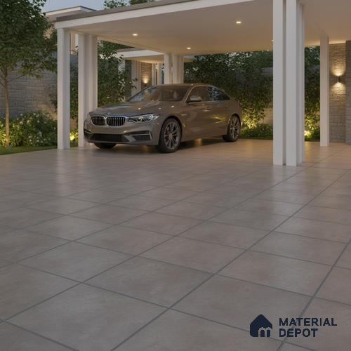 Stone Floor Tile TL 07533 D Glitter Brown 16 x 16 inch Texture Finish Vitrified Tile - 12 mm | Suitable for Parking, Outdoor & Bathroom | Pattern Alignment May Vary | 2-3 mm Spacer is Mandatory