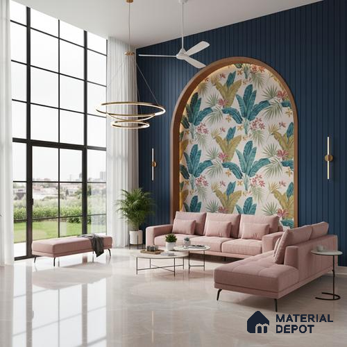 Marble Floor & Wall Tile TL 07537 D Italian Crema Endless 6 ft x 4 ft Glossy Finish Vitrified Tile - 9 mm | Suitable For living Room, Bedroom, Bathroom | Adhesive and Spacers Must be Used During Installation