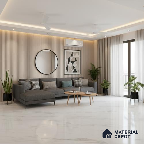 Marble Floor & Wall Tile TL 07538 Staturio Saga 6 ft x 4 ft Glossy Finish Vitrified Tile - 15 mm | Suitable For living Room, Bedroom, Bathroom