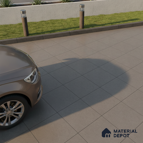 Parking Floor Tile TL 07544 Stonis Brown 400x400 mm Matte Finish Vitrified Tile - 12 mm | Pattern Alignment May Vary | 2-3 mm Spacer is Mandatory