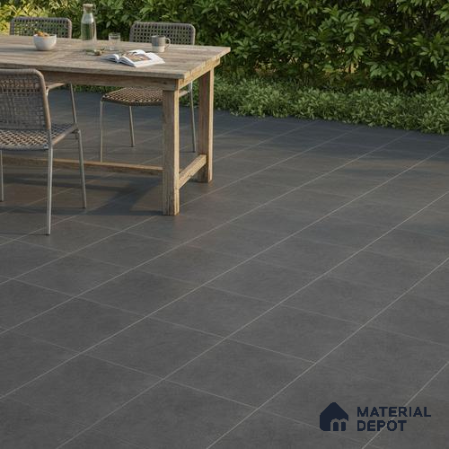 TL 07543 Punch Black 400x400 mm Matte Finish Vitrified Floor Tile - 12 mm | Pattern Alignment May Vary | 2-3 mm Spacer is Mandatory