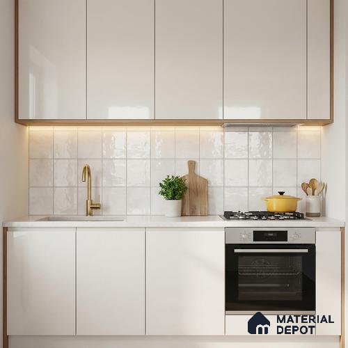 Subway Wall & Floor Tile TL 07550 B Easton Bianco 7.87 inch x 7.87 inch Vitrified Glossy Finish - 9 mm | 6 Random Design | 2 mm Spacer is Mandatory | Please Expect a Slight Variation of Pattern