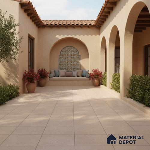 Parking Floor Tile TL 07556 Sandalwood Mist | 16 x 16 inch | Anti Skid Matte Finish Heavy Duty Vitrified Tile - 12 mm | Suitable For Outdoor, Terrace, Balcony | Pattern Alignment May Vary | 2-3 mm Spacer is Mandatory