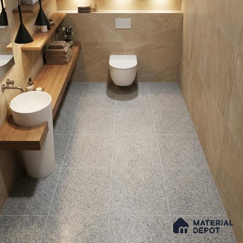Parking Floor Tile TL 07557 Frostveil | 16 x 16 inch | Anti Skid Matte Finish Heavy Duty Vitrified Tile - 12 mm | Suitable For Outdoor, Terrace, Balcony | Pattern Alignment May Vary | 2-3 mm Spacer is Mandatory