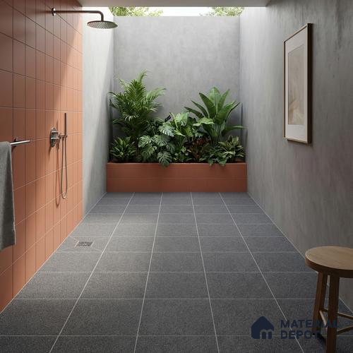Parking Floor Tile TL 07558 Obsidian Eclipse | 16 x 16 inch | Anti Skid Matte Finish Heavy Duty Vitrified Tile - 12 mm | Suitable For Outdoor, Terrace, Balcony | Pattern Alignment May Vary | 2-3 mm Spacer is Mandatory