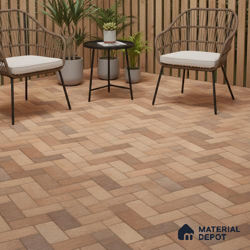 Parking Floor Tile TL 07561 Sepia Thread | 16 x 16 inch | Anti Skid Matte Finish Heavy Duty Vitrified Tile - 12 mm | Suitable For High Traffic Areas, Terrace, Balcony | Pattern Alignment May Vary | 2-3 mm Spacer is Mandatory