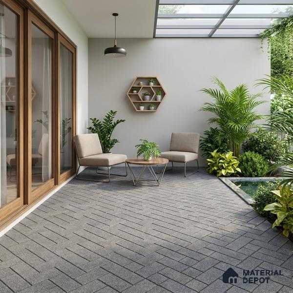 Parking Floor Tile TL 07562 Cloud Harbor | 16 x 16 inch | Anti Skid Matte Finish Heavy Duty Vitrified Tile - 12 mm | Suitable For High Traffic Areas, Terrace, Balcony | Pattern Alignment May Vary | 2-3 mm Spacer is Mandatory