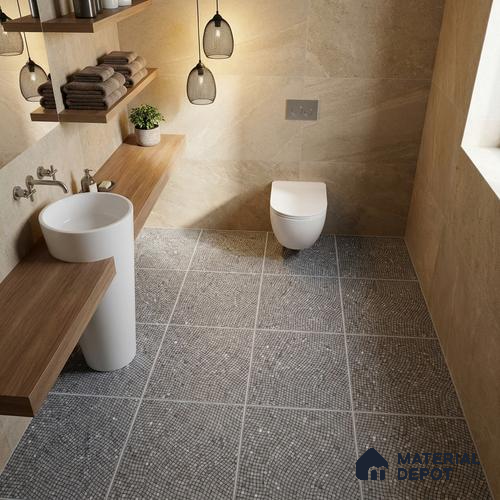 Parking Floor Tile TL 07564 Phantom Veil | 16 x 16 inch | Anti Skid Matte Finish Heavy Duty Vitrified Tile - 12 mm | Suitable For High Traffic Areas, Terrace, Balcony | Pattern Alignment May Vary | 2-3 mm Spacer is Mandatory