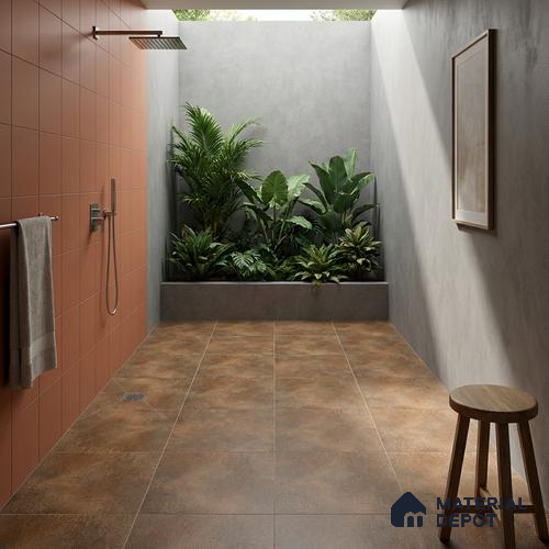 Parking Floor Tile TL 07566 Bronzed Earth | 16 x 16 inch | Anti Skid Matte Finish Heavy Duty Vitrified Tile - 12 mm | Suitable For High Traffic Areas, Terrace, Balcony | Pattern Alignment May Vary | 2-3 mm Spacer is Mandatory