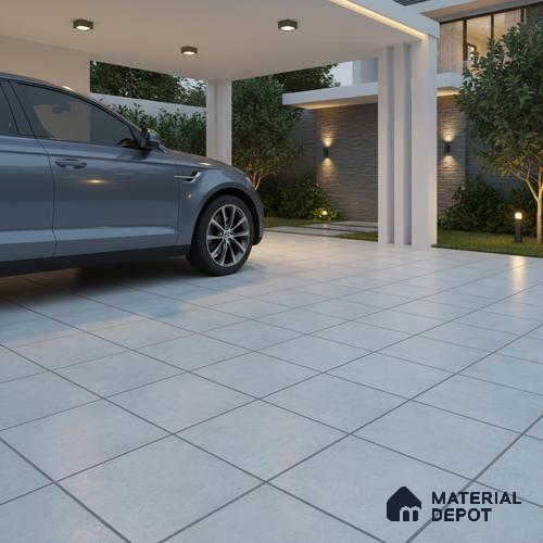 Parking Floor Tile TL 07568 Lunar Dust | 16 x 16 inch | Anti Skid Matte Finish Heavy Duty Vitrified Tile - 12 mm | Suitable For High Traffic Areas, Terrace, Balcony | Pattern Alignment May Vary | 2-3 mm Spacer is Mandatory