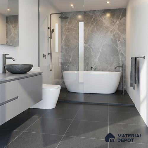 Parking Floor Tile TL 07569 Driftmetal | 16 x 16 inch | Anti Skid Matte Finish Heavy Duty Vitrified Tile - 12 mm | Suitable For High Traffic Areas, Terrace, Balcony | Pattern Alignment May Vary | 2-3 mm Spacer is Mandatory