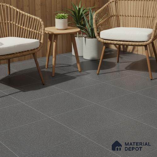 Parking Floor Tile TL 07569 Driftmetal | 16 x 16 inch | Anti Skid Matte Finish Heavy Duty Vitrified Tile - 12 mm | Suitable For High Traffic Areas, Terrace, Balcony | Pattern Alignment May Vary | 2-3 mm Spacer is Mandatory