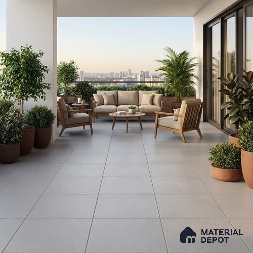 Parking Floor Tile TL 07570 Canvas Bloom | 16 x 16 inch | Anti Skid Matte Finish Heavy Duty Vitrified Tile - 12 mm | Suitable For High Traffic Areas, Terrace, Balcony | Pattern Alignment May Vary | 2-3 mm Spacer is Mandatory