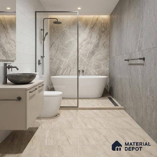 Parking Floor Tile TL 07573 Vanilla Haze | 16 x 16 inch | Anti Slip Matte Finish Heavy Duty Vitrified Tile - 12 mm | Suitable For High Traffic Areas, Terrace, Balcony | Pattern Alignment May Vary | 2-3 mm Spacer is Mandatory