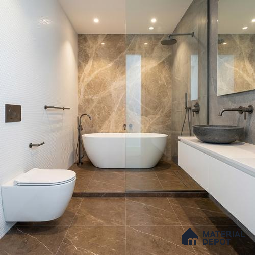 Parking Floor Tile TL 07575 Mosswood Bark | 16 x 16 inch | Anti Slip Matte Finish Heavy Duty Vitrified Tile - 12 mm | Suitable For High Traffic Areas, Terrace, Balcony | Pattern Alignment May Vary | 2-3 mm Spacer is Mandatory