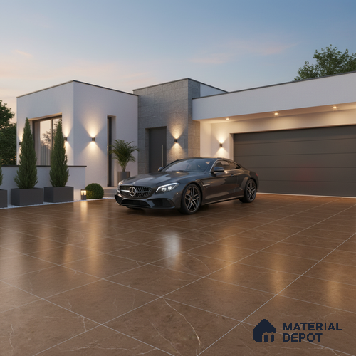 Parking Floor Tile TL 07575 Mosswood Bark | 16 x 16 inch | Anti Slip Matte Finish Heavy Duty Vitrified Tile - 12 mm | Suitable For High Traffic Areas, Terrace, Balcony | Pattern Alignment May Vary | 2-3 mm Spacer is Mandatory
