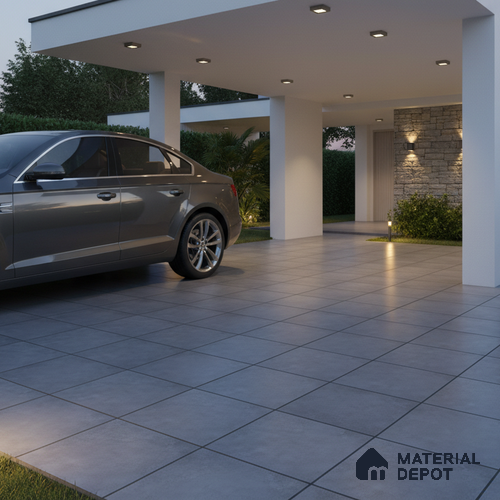 Parking Floor Tile TL 07577 Azure Echo | 16 x 16 inch | Anti Slip Matte Finish Heavy Duty Vitrified Tile - 12 mm | Suitable For High Traffic Areas, Terrace, Balcony | Pattern Alignment May Vary | 2-3 mm Spacer is Mandatory