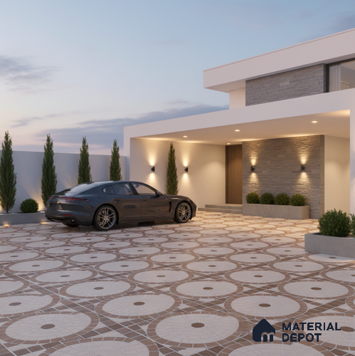 Parking Floor Tile TL 07580 Desert Linen | 16 x 16 inch | Anti Slip Matte Finish Heavy Duty Vitrified Tile - 12 mm | Suitable For High Traffic Areas, Terrace, Balcony | Pattern Alignment May Vary | 2-3 mm Spacer is Mandatory
