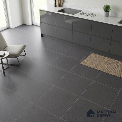 Black Stone Wall & Floor Tile TL 07583 D Fine Stone Antracita Full Body 2 ft x 2 ft Vitrified Matte Finish - 9 mm