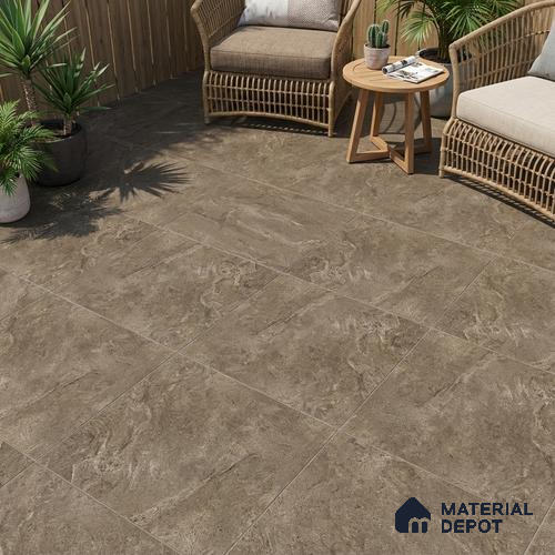 TL 07594 Glitter Rust 16 x 16 inch Anti Skid Matte Finish Vitrified Floor Tile - 12 mm (6 Random Designs) | Pattern Alignment May Vary | 2-3 mm Spacer is Mandatory