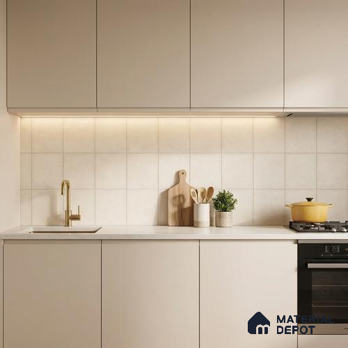 Subway Wall & Floor Tile TL 07615 B Coarse Biancо 8 inch x 8 inch Vitrified Matte Finish - 9 mm  | 2 mm Spacer is Mandatory | Please Expect a Slight Variation of Pattern
