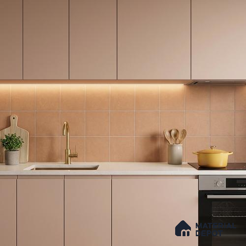 Subway Wall & Floor Tile TL 07615 F Coarse Brown 8 inch x 8 inch Vitrified Matte Finish - 9 mm | 2 mm Spacer is Mandatory | Please Expect a Slight Variation of Pattern