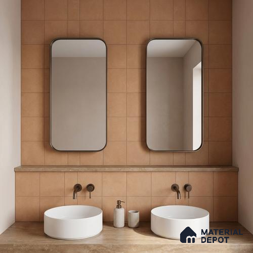 Subway Wall & Floor Tile TL 07615 F Coarse Brown 8 inch x 8 inch Vitrified Matte Finish - 9 mm | 2 mm Spacer is Mandatory | Please Expect a Slight Variation of Pattern