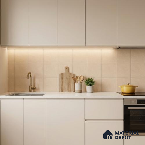 Subway Wall & Floor Tile TL 07615 H Coarse Creamа 8 inch x 8 inch Vitrified Matte Finish - 9 mm | 2 mm Spacer is Mandatory | Please Expect a Slight Variation of Pattern
