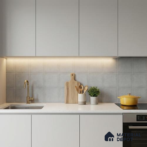 Subway Wall & Floor Tile TL 07615 P Coarse Steel Grey 8 inch x 8 inch Vitrified Matte Finish - 9 mm | 2 mm Spacer is Mandatory | Please Expect a Slight Variation of Pattern