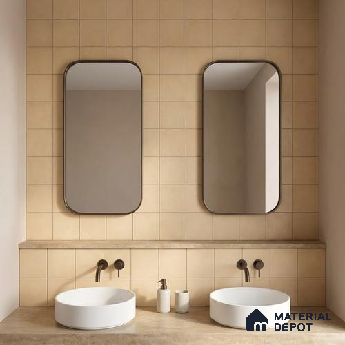 Subway Wall & Floor Tile TL 07615 R Coarse Yellow 8 inch x 8 inch Vitrified Matte Finish - 9 mm | 2 mm Spacer is Mandatory | Please Expect a Slight Variation of Pattern