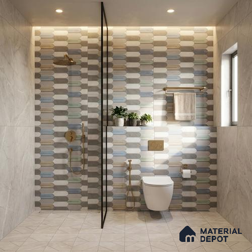 Grey Highlighter Wall Tile TL 07617 B  Bursa Decor 2 ft x 1 ft Ceramic Matte Finish - 8 mm