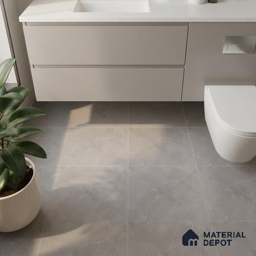 Grey Marble Floor Tile TL 07617 C  Bursa Grey Floor 1 ft x 1 ft Ceramic Matte Finish - 8 mm