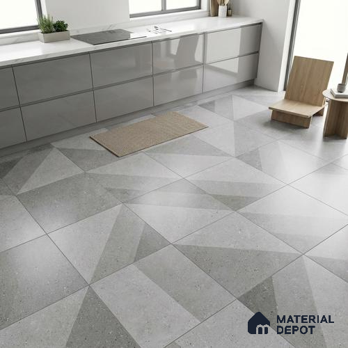 Stone Wall & Floor Tile TL 07620 Terrazzo Fusion Art 2 ft x 2 ft Vitrified Matte Finish - 9 mm | 8 Random Design | Please Expect a Slight Variation of Pattern