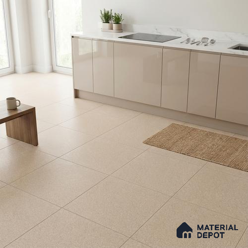 Stone Floor Tile TL 07645 B Prime Earthstone Beige 2 ft x 2 ft Punch Finish Vitrified Fullbody  Tile - 16 mm | Suitable for Living Room, Bedroom & Bathroom
