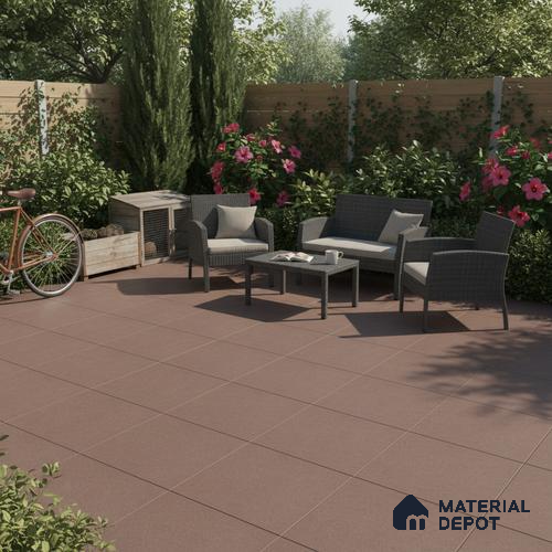 Stone Floor Tile TL 07645 C Prime Earthstone Brown 2 ft x 2 ft Punch Finish Vitrified Fullbody  Tile - 16 mm | Suitable for Living Room, Bedroom & Bathroom