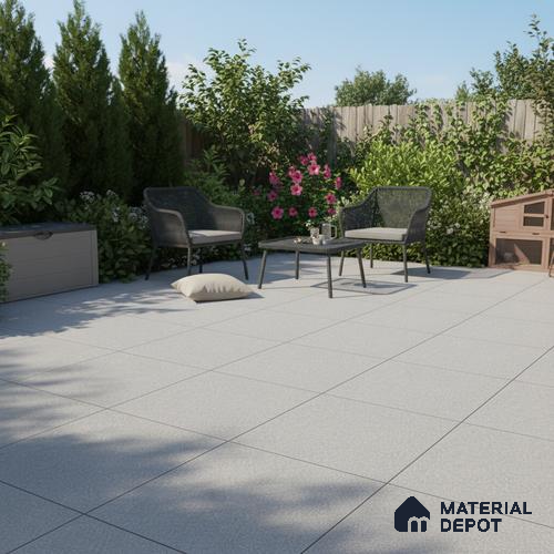 Stone Floor Tile TL 07645 D Prime Earthstone Light Grey 2 ft x 2 ft Punch Finish Vitrified Fullbody  Tile - 16 mm | Suitable for Living Room, Bedroom & Bathroom