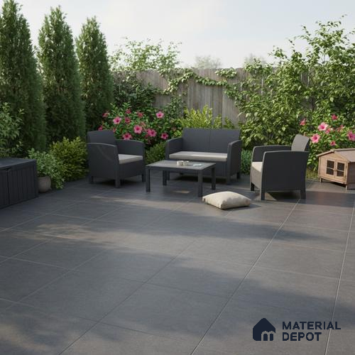 Stone Floor Tile TL 07645 F Prime Earthstone Antarcita 2 ft x 2 ft Punch Finish Vitrified Fullbody Tile - 16 mm | Suitable for Living Room, Bedroom & Bathroom