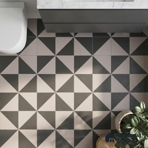 Moroccan Wall & Floor Tile TL 07654 Mono Prism 1 ft x 1 ft Ceramic Matte Finish - 9 mm | Suitable For Kitchen, Bathroom, Living Area | Please Expect a Slight Variation of Pattern