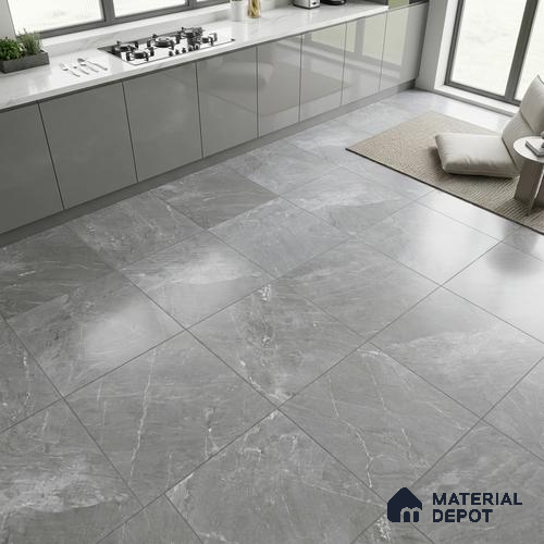 Stone Floor Tile TL 07663 Attica Grey 2 ft x 2 ft Matte Finish Vitrified Tile - 12 mm | Suitable for Parking, Outdoor & Bathroom