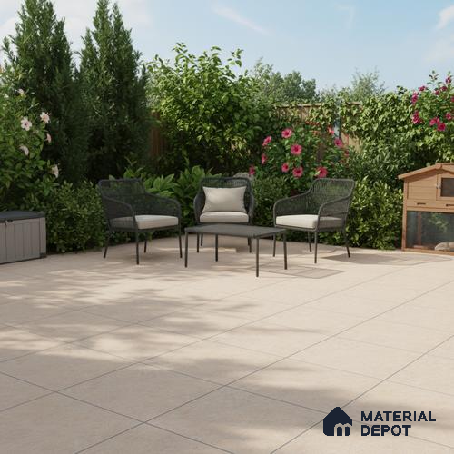 Stone Floor Tile TL 07666 B Prime Rialto Beige 2 ft x 2 ft Punch Finish Vitrified Fullbody  Tile - 16 mm | Suitable for Living Room, Bedroom & Bathroom