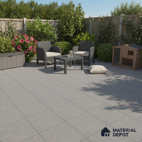 Stone Floor Tile TL 07666 D Prime Rialto Graphite 2 ft x 2 ft Punch Finish Vitrified Fullbody  Tile - 16 mm | Suitable for Living Room, Bedroom & Bathroom