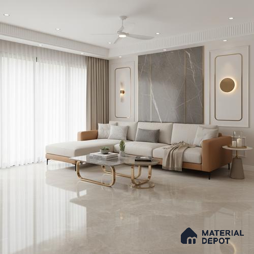Marble Floor & Wall Tile TL 07693 C SGH Italian Galaxy 6 ft x 4 ft Glossy Finish Vitrified Tile - 9 mm | Suitable For living Room, Bedroom, Bathroom | Adhesive and Spacers Must be Used During Installation