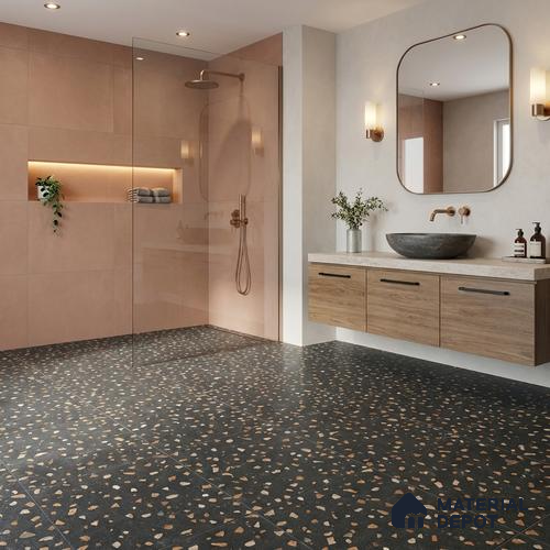 Terrazzo Floor Tile TL 07792 E 2308 1.64 ft x 1.64 ft Vitrified Matte Finish Tile - 12 mm |  Random 4 | Suitable for Outdoor Parking, Terrace, Balcony | Pattern Alignment May Vary | 2-3 mm Spacer is Mandatory