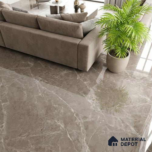 Floor & Wall Tile TL 07846 Endless Elegant Choco 4 ft x 2 ft Vitrified Glossy Finish - 9 mm | Suitable for Kitchen, Bathroom, Living Room & Bedroom | Random 6