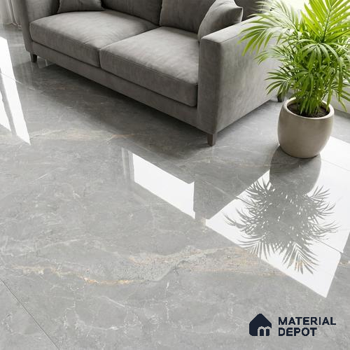 Floor & Wall Tile TL 07847 B Endless Majestic Silver 4 ft x 2 ft Vitrified Glossy Finish - 9 mm | Suitable for Kitchen, Bathroom, Living Room & Bedroom | Random 4