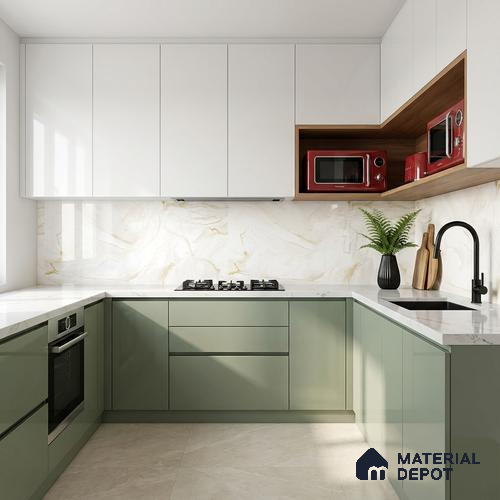 Floor & Wall Tile TL 07850 Spring Gold 4 ft x 2 ft Vitrified Glossy Finish - 9 mm | Suitable for Kitchen, Bathroom, Living Room & Bedroom | Random 7