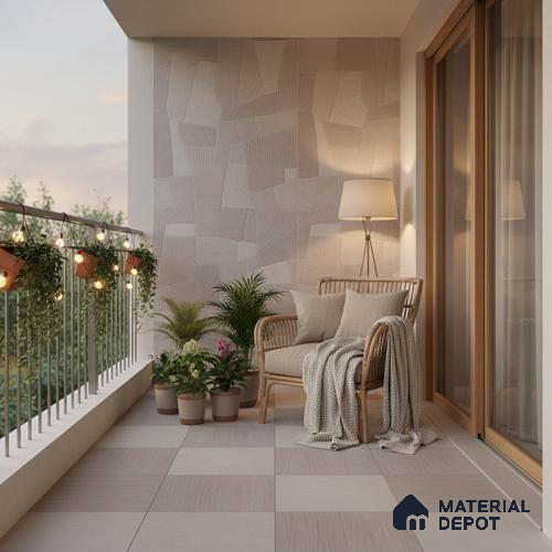 Punch Floor & Wall Tile TL 07897 Levels Steel Decor - 1 4 ft x 2 ft Matte Finish Vitrified Tile - 9 mm | Suitable For living Room, Bedroom, Bathroom