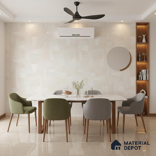 Punch Floor & Wall Tile TL 07899 Levels White Decor - 1 4 ft x 2 ft Matte Finish Vitrified Tile - 9 mm | Suitable For living Room, Bedroom, Bathroom