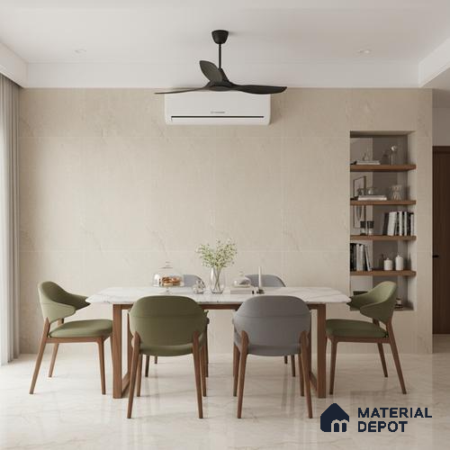 Punch Floor & Wall Tile TL 07900 Bogota Cream 4 ft x 2 ft Matte Finish Endless Vitrified Tile - 9 mm  | 4 Random Designs | Suitable For living Room, Bedroom, Bathroom